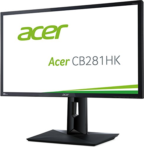Acer CB1 CB281HKbmjdprx 71 cm (28 Zoll) Monitor (DVI, HDMI 2.0, DisplayPort, höhenverstellbar, Pivot, Ultra HD, 3.840 x 2.160, 1ms Reaktionszeit, EEK C) schwarz - 3