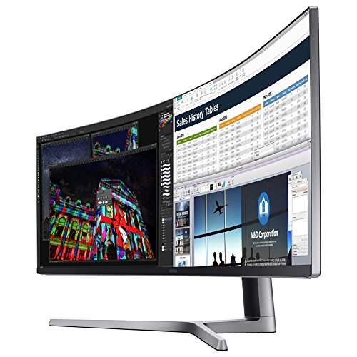 Samsung C49HG90DMU 124,20 cm (49 Zoll) LED Multitasking Monitor (2X HDMI, Display Port, Mini-Display Port, USB, 3840 x 1080 Pixel) Mattschwarz -